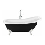 Baignoire ancienne sur pieds richmond noire 171 cm pieds d'aigle blancs