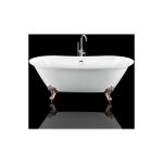 Baignoire ancienne sur pieds surry hills blanche 165 cm pieds d'aigle bronze jaune vieilli