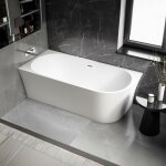 Bernstein - baignoire d'angle design acrylique pour salle de bain, isolation thermique - montage gauche ...