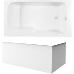 Jacob delafon - baignoire bain douche malice antidrapante + tablier angle 160 x 85 droite