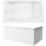 Jacob delafon - baignoire bain douche malice antidrapante + tablier angle 160 x 85 gauche