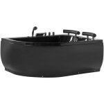Baignoire d'angle  remous avec led paradiso ct gauche 158 x 113 cm noir
