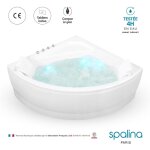 Spalina - baignoire balnéo d'angle selonia wave l140xl140xh58cm, by Spalina - baignoire balnéo d'angle selonia wave l140xl140xh58cm, by