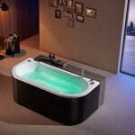 Boreal sauna - baignoire balneo neo black 1 place archipel 180x86