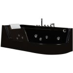 Vente - unique - baignoire balnéo vitrée aria noire - 1 place - 263l - 1708057cm - angle gauche Vente - unique - baignoire balnéo vitrée aria noire - 1 place - 263l - 1708057cm - angle gauche
