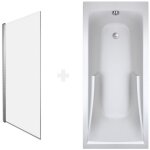 Jacob delafon - baignoire droite corvette confort + pare bain acrylique renforcé 170 x 75 Jacob delafon - baignoire droite corvette confort + pare bain acrylique renforcé 170 x 75