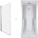 Jacob delafon - baignoire droite corvette confort + pare bain acrylique renforcé 180 x 80 Jacob delafon - baignoire droite corvette confort + pare bain acrylique renforcé 180 x 80