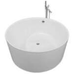 Eliteshopping - baignoire il�t diam�tre 134 x 60 cm + robinet mitigeur colonne ? mercy