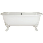 Baignoire ilot 175 x 80 jacob delafon cl�o 1889 ovale & fonte + pieds