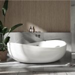 Bernstein - baignoire �lot en acrylique sanitaire wave en blanc mat, blanc brillant, noir brillant ou ...