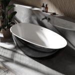 Bernstein - baignoire lot fonte minrale ovale moderne pour salle de bain avec bonde - vela - taille ...