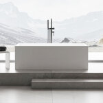 Bernstein - baignoire îlot fonte minérale rectangulaire 170x72x55cm + bonde pop - up et trop plein - ... Bernstein - baignoire îlot fonte minérale rectangulaire 170x72x55cm + bonde pop - up et trop plein - ...