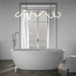 Baignoire lot moderne design en acrylique pour salle de bain, isolation thermique - blanc mat - 170x80x58cm ...