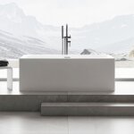 Bernstein - baignoire îlot onda en acrylique sanitaire blanc brillant - 170 x 78 x 58 cm - robinetterie ... Bernstein - baignoire îlot onda en acrylique sanitaire blanc brillant - 170 x 78 x 58 cm - robinetterie ...