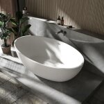 Bernstein - baignoire îlot ovale moderne en fonte minérale pour salle de bain, isolation thermique - ... Bernstein - baignoire îlot ovale moderne en fonte minérale pour salle de bain, isolation thermique - ...