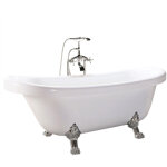 Eliteshopping - baignoire il�t retr� avec pieds argent + mitigeur ? marigold