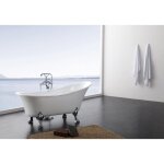 Bernstein - baignoire lot sabot design sur pieds paris blanc - robinetterie et couleur au choix : avec ...