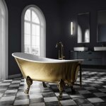 Baignoire lot sur pieds sabot rtro en acrylique pour salle de bain, isolation thermique et anti - dcolorati ...