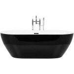Baignoire moderne en acrylique 150 x 75 cm autoportante forme ovale brillant noire carrera