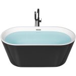 Baignoire moderne acrylique 150 x 75 cm forme ovale autoportante systme de trop - plein noire havana ...