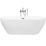 Baignoire moderne en acrylique 160 x 75 cm autoportante forme ovale brillant blanche carrera Baignoire moderne en acrylique 160 x 75 cm autoportante forme ovale brillant blanche carrera