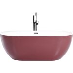 Baignoire moderne acrylique 1700 x 800 mm autoportante forme ovale brillant rouge Baignoire moderne acrylique 1700 x 800 mm autoportante forme ovale brillant rouge
