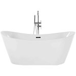 Beliani - baignoire moderne en acrylique avec syst�me de trop - plein ovale autoportante 160 x 76 cm ...