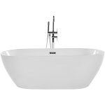 Beliani - baignoire moderne autoportante ovale en acrylique avec systme trop - plein 170 x 80 cm blanche ...