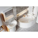 Baignoire rosa i tablier: avec tablier - sens baignoire: droite - dimensions baignoire d'angle et asym�trique: ...