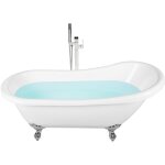 Baignoire vintage en acrylique autoportante avec pieds blanche cayman