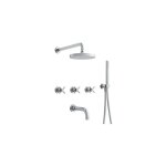 Cristina ondyna - bain / douche encastre 3 sorties cross road complet chrome robinetterie cross road ...