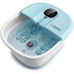 Bain de pieds massant, pliable, lumire rouge, bleu ciel