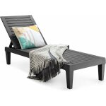 Costway bain de soleil inclinable chaise longue dossier r�glable sur 5 positions charge 180kg r�sistante ...