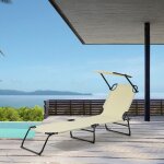 Casa. pro - transat avec pare - soleil lomeda crème Casa. pro - transat avec pare - soleil lomeda crème