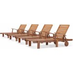 Habitat et jardin - bain de soleil pliant en bois exotique 'tokyo' - maple - marron clair - lot de 4 Habitat et jardin - bain de soleil pliant en bois exotique 'tokyo' - maple - marron clair - lot de 4