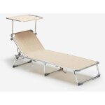 Bain de soleil pliant transat chaise longue piscine pare - soleil california - beige
