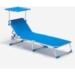 Bain de soleil pliant transat chaise longue piscine pare - soleil california - bleu