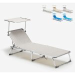 Bain de soleil pliant transat chaise longue piscine pare - soleil california - gris