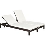 Outsunny - bain de soleil - r�sine tress�e - 196x120x28cm - marron