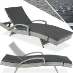 Tectake - bain de soleil en rotin avec cadre en aluminium rsistant aux rayons uv
