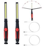 Baladeuse de chantier 2pc 15w 700 lumens 3000mah lampes cob - rouge