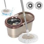 Balai � franges � trempage, comprend 3 t�tes de balai, un seau � double entra�nement (avec drainage int�gr�), ...