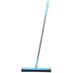 Balai raclette sol caoutchouc avec manche, balai raclette de sol vitre?bleu
