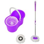 Balai serpilli�re microfibre avec seau essoreur bleu double bac mauve
