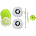 Balai serpillire microfibre avec seau essoreur bleu double bac vert - sifree