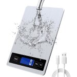 Balance de cuisine numrique 15 kg avec cran lcd + acier inoxydable + verre tremp - prcision jusqu' ...