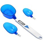 Balance de cuisine numrique avec 3 cuillres  mesurer pesant et ingrdient liquide sec th au lait ...