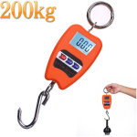 Balance num�rique professionnelle industrielle, crochet dynamom�tre ressort, 200 kg, orange