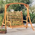 Balancelle bois courb� avec finition en teck 126x63x92 cm