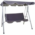 Balancelle hhg - 831, balanoire de suspension pour jardin, banc, 3 places, toit rglable 197x185cm, ...
